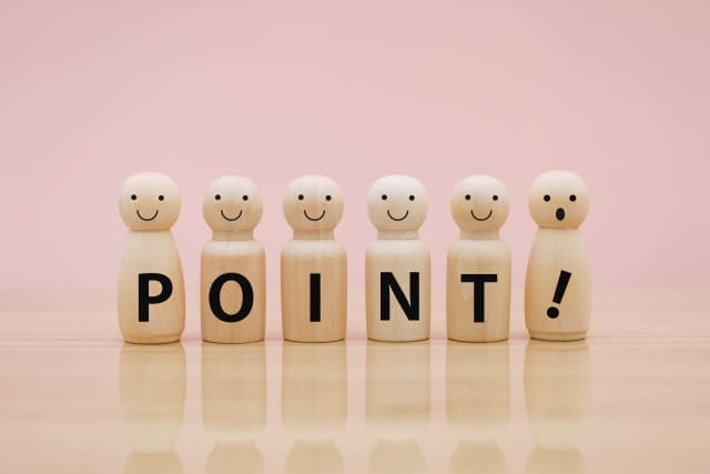 pointの文字が並んでいる画像