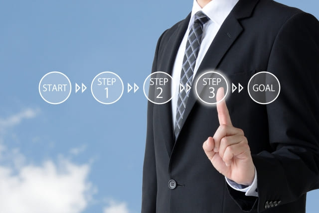 スタートからゴールまでのステップのイメージ画像